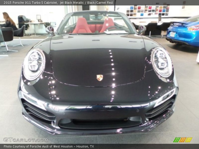 Jet Black Metallic / Black/Garnet Red 2015 Porsche 911 Turbo S Cabriolet