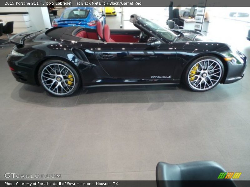 Jet Black Metallic / Black/Garnet Red 2015 Porsche 911 Turbo S Cabriolet