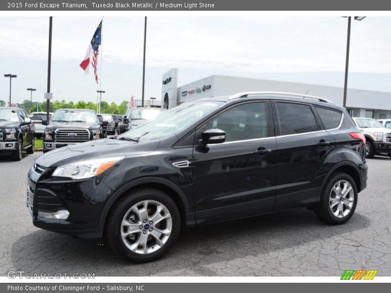 Tuxedo Black Metallic / Medium Light Stone 2015 Ford Escape Titanium