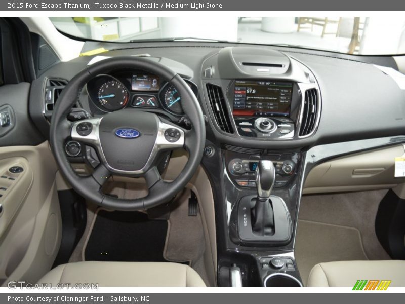 Tuxedo Black Metallic / Medium Light Stone 2015 Ford Escape Titanium