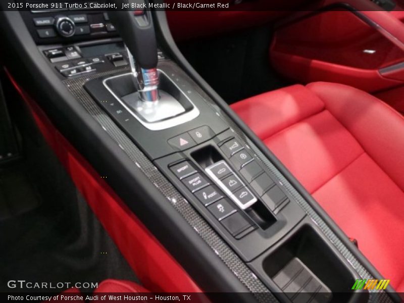 Jet Black Metallic / Black/Garnet Red 2015 Porsche 911 Turbo S Cabriolet