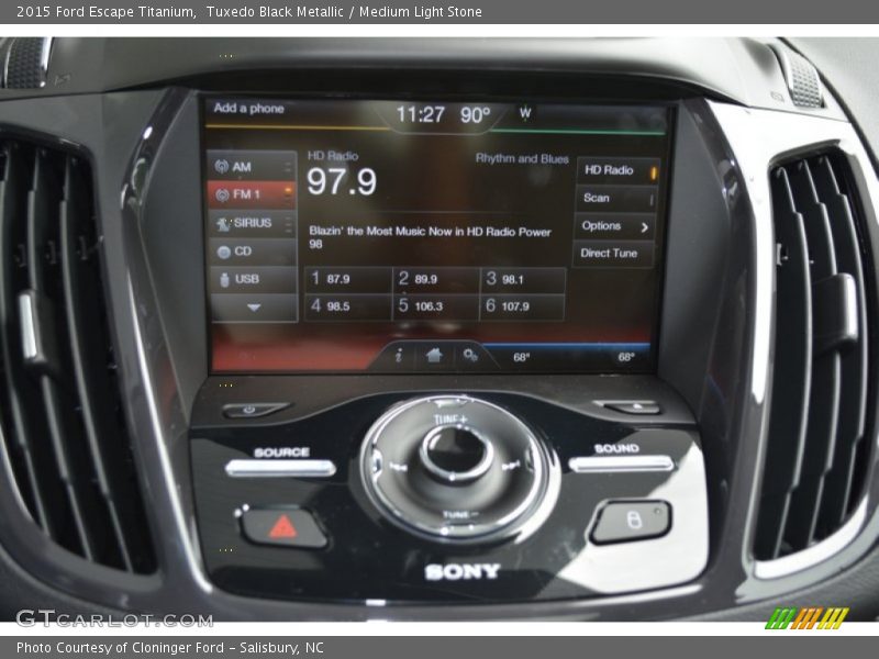 Tuxedo Black Metallic / Medium Light Stone 2015 Ford Escape Titanium