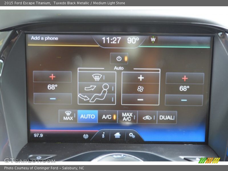 Tuxedo Black Metallic / Medium Light Stone 2015 Ford Escape Titanium