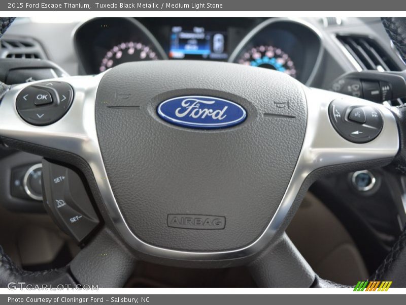 Tuxedo Black Metallic / Medium Light Stone 2015 Ford Escape Titanium