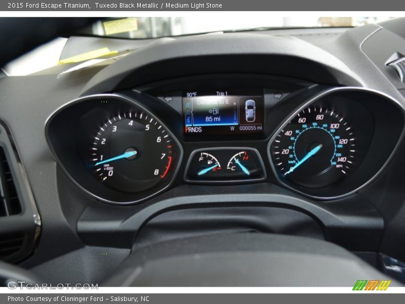 Tuxedo Black Metallic / Medium Light Stone 2015 Ford Escape Titanium