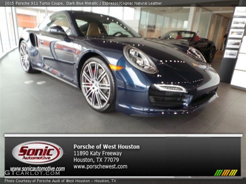 Dark Blue Metallic / Espresso/Cognac Natural Leather 2015 Porsche 911 Turbo Coupe