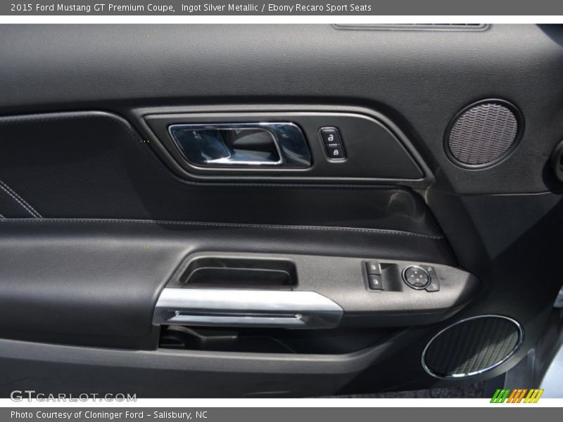 Ingot Silver Metallic / Ebony Recaro Sport Seats 2015 Ford Mustang GT Premium Coupe