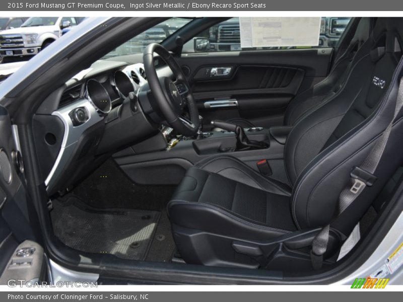 Ingot Silver Metallic / Ebony Recaro Sport Seats 2015 Ford Mustang GT Premium Coupe