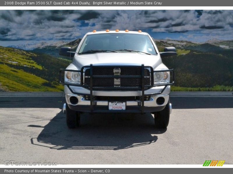 Bright Silver Metallic / Medium Slate Gray 2008 Dodge Ram 3500 SLT Quad Cab 4x4 Dually