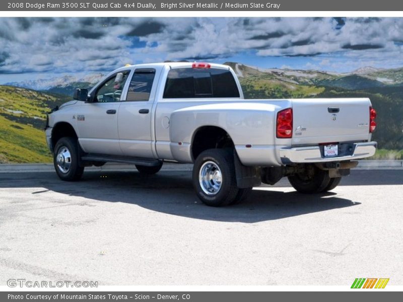Bright Silver Metallic / Medium Slate Gray 2008 Dodge Ram 3500 SLT Quad Cab 4x4 Dually