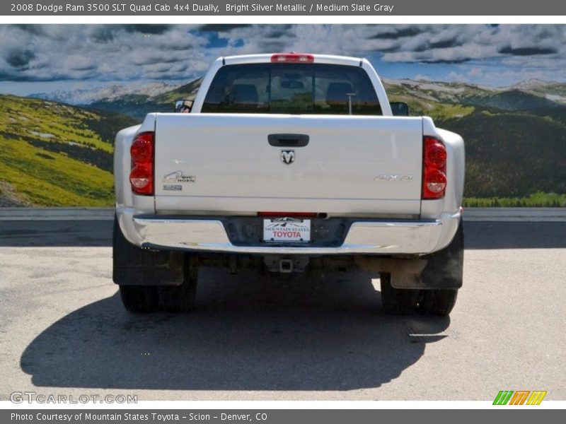 Bright Silver Metallic / Medium Slate Gray 2008 Dodge Ram 3500 SLT Quad Cab 4x4 Dually