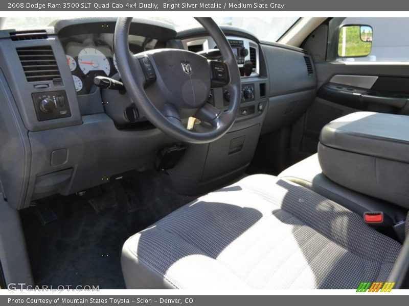 Bright Silver Metallic / Medium Slate Gray 2008 Dodge Ram 3500 SLT Quad Cab 4x4 Dually