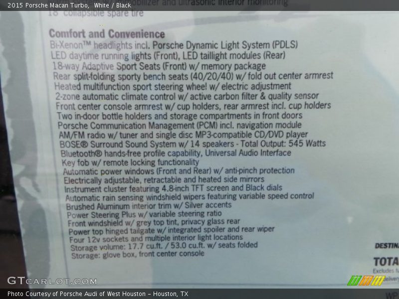 White / Black 2015 Porsche Macan Turbo