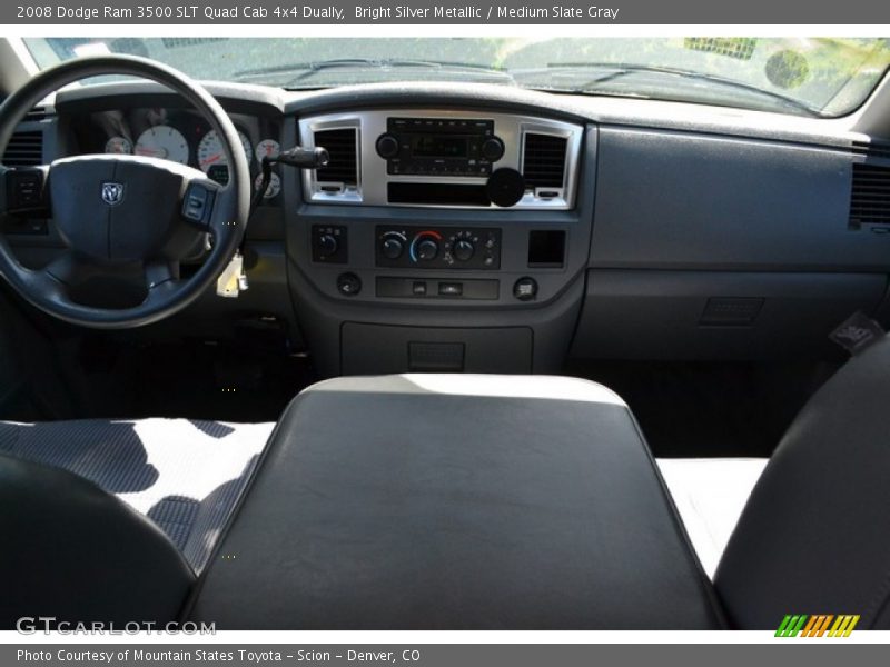 Bright Silver Metallic / Medium Slate Gray 2008 Dodge Ram 3500 SLT Quad Cab 4x4 Dually