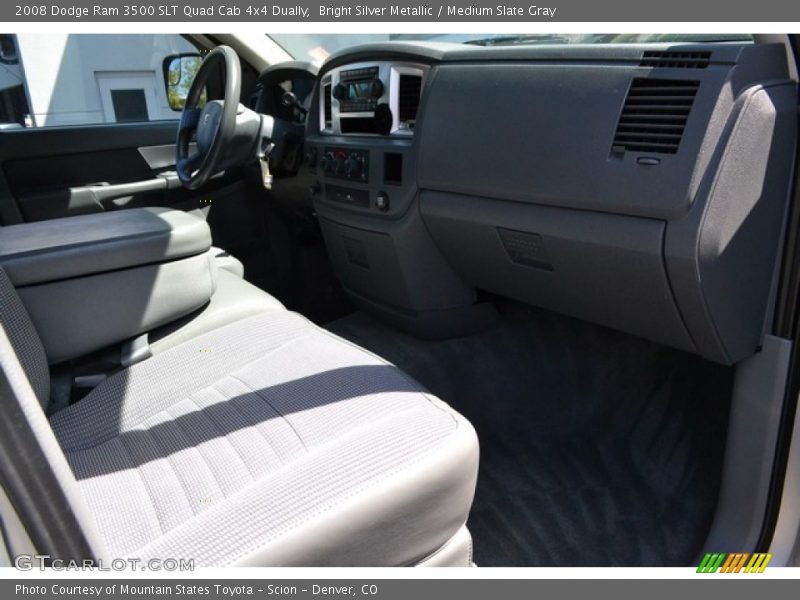 Bright Silver Metallic / Medium Slate Gray 2008 Dodge Ram 3500 SLT Quad Cab 4x4 Dually