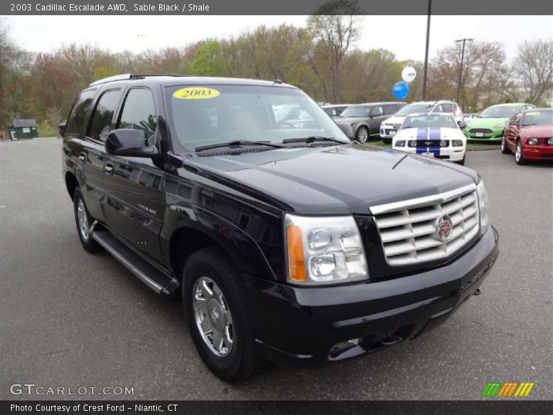 Sable Black / Shale 2003 Cadillac Escalade AWD