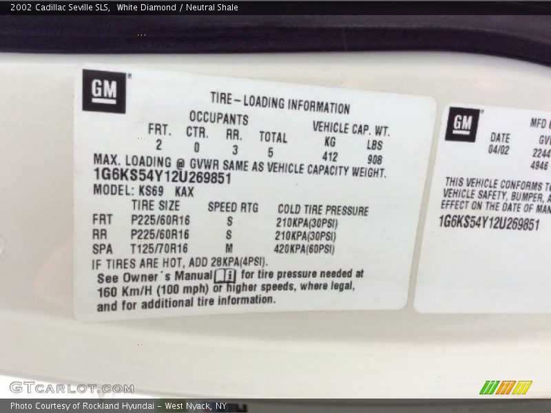 White Diamond / Neutral Shale 2002 Cadillac Seville SLS