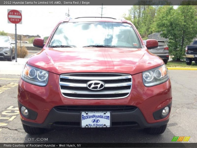 Sierra Red / Beige 2012 Hyundai Santa Fe Limited V6 AWD