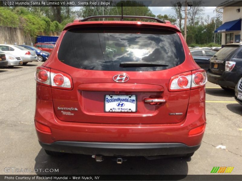 Sierra Red / Beige 2012 Hyundai Santa Fe Limited V6 AWD