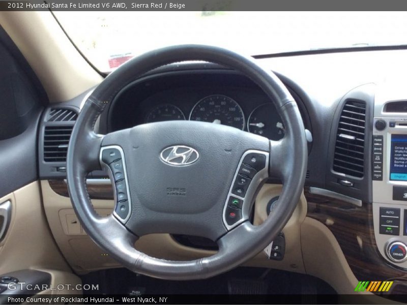 Sierra Red / Beige 2012 Hyundai Santa Fe Limited V6 AWD