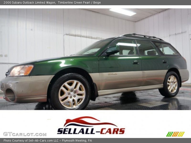 Timberline Green Pearl / Beige 2000 Subaru Outback Limited Wagon