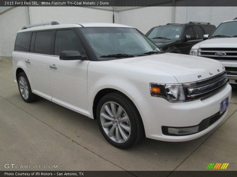 White Platinum Tri-Coat Metallic / Dune 2015 Ford Flex SEL