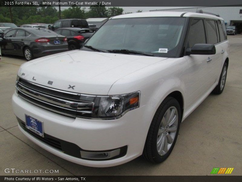 White Platinum Tri-Coat Metallic / Dune 2015 Ford Flex SEL