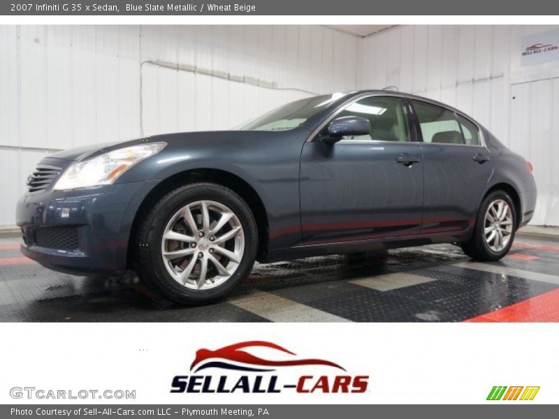 Blue Slate Metallic / Wheat Beige 2007 Infiniti G 35 x Sedan