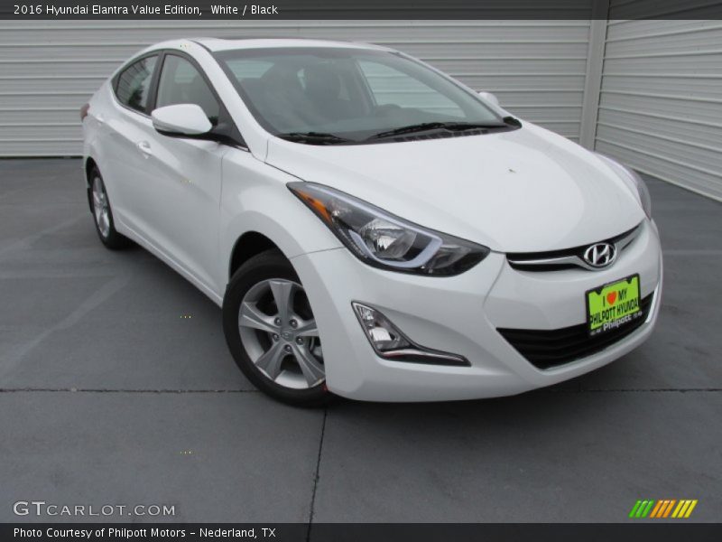 White / Black 2016 Hyundai Elantra Value Edition