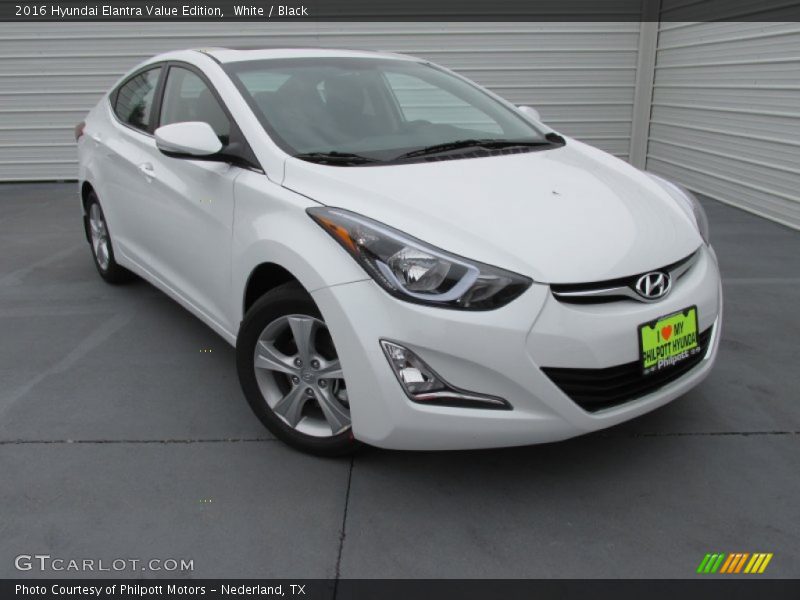 White / Black 2016 Hyundai Elantra Value Edition