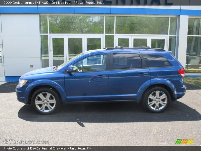 Surf Blue Pearl / Pastel Pebble Beige 2009 Dodge Journey SXT AWD