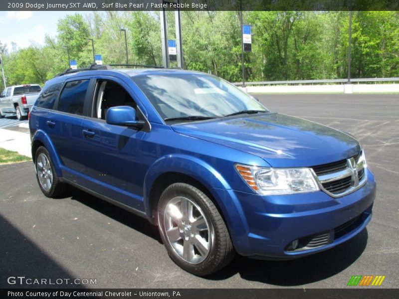 Surf Blue Pearl / Pastel Pebble Beige 2009 Dodge Journey SXT AWD