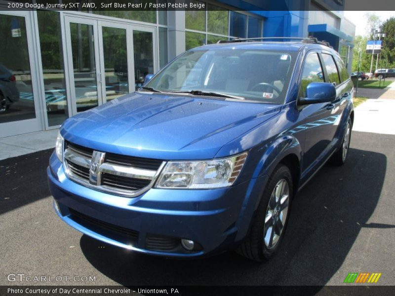 Surf Blue Pearl / Pastel Pebble Beige 2009 Dodge Journey SXT AWD