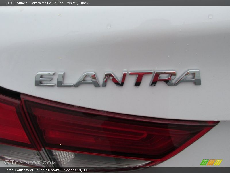 White / Black 2016 Hyundai Elantra Value Edition