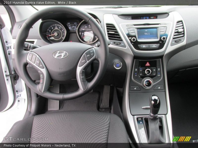 White / Black 2016 Hyundai Elantra Value Edition