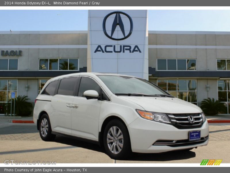 White Diamond Pearl / Gray 2014 Honda Odyssey EX-L