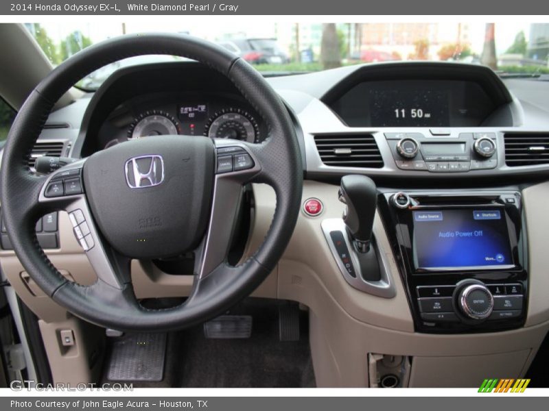 White Diamond Pearl / Gray 2014 Honda Odyssey EX-L