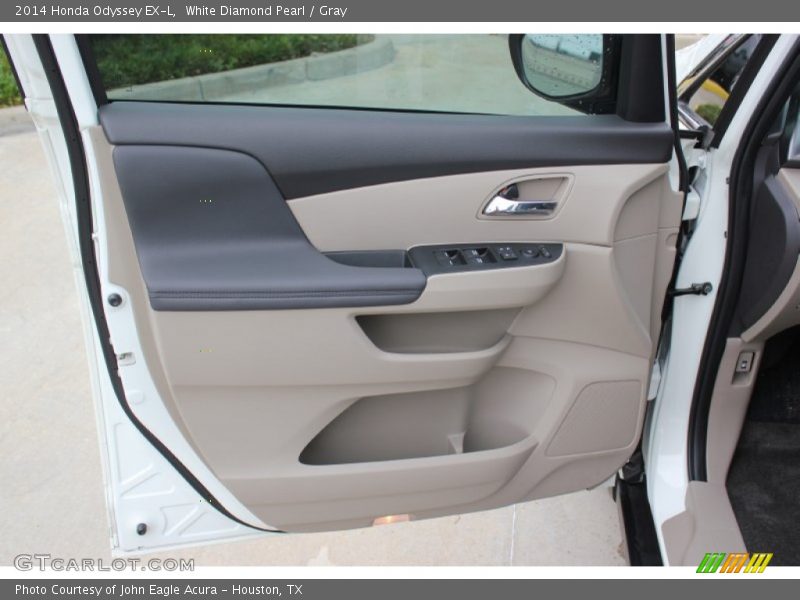 White Diamond Pearl / Gray 2014 Honda Odyssey EX-L