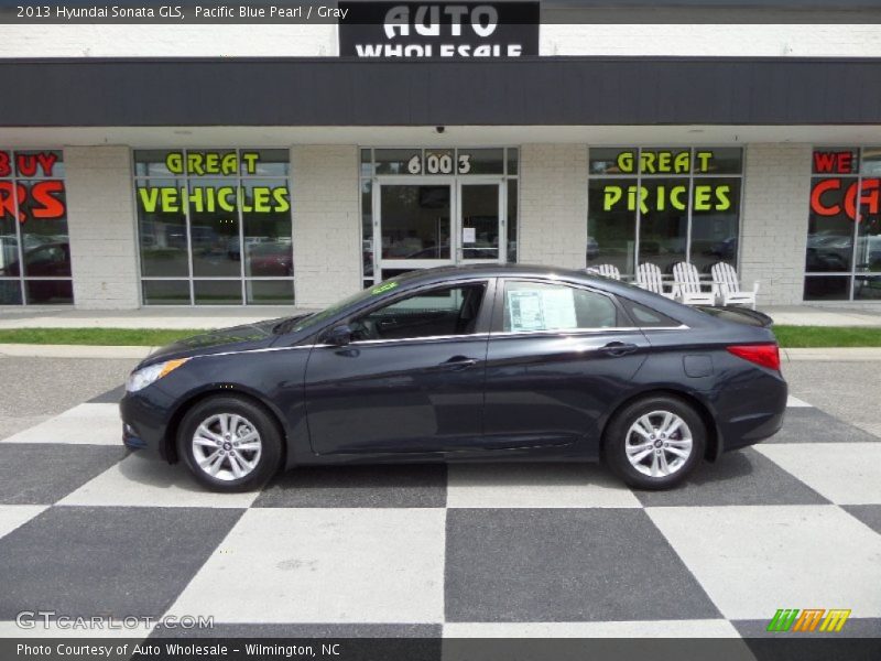 Pacific Blue Pearl / Gray 2013 Hyundai Sonata GLS