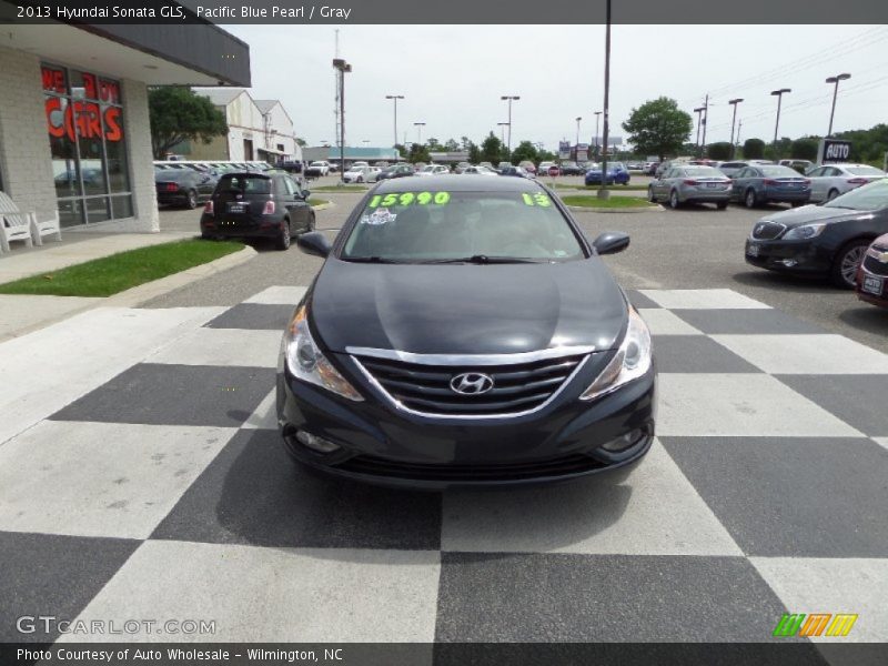 Pacific Blue Pearl / Gray 2013 Hyundai Sonata GLS