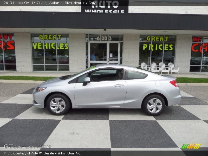 Alabaster Silver Metallic / Gray 2013 Honda Civic LX Coupe