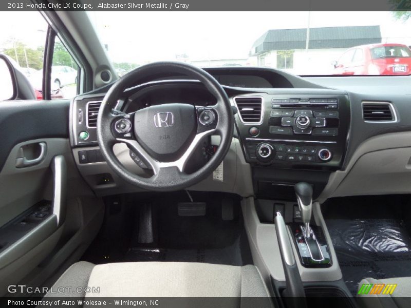 Alabaster Silver Metallic / Gray 2013 Honda Civic LX Coupe