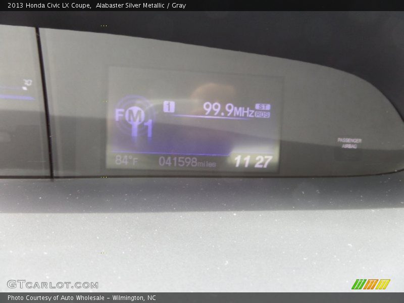 Alabaster Silver Metallic / Gray 2013 Honda Civic LX Coupe