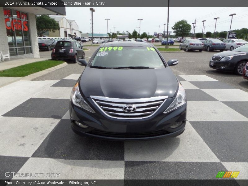 Pacific Blue Pearl / Gray 2014 Hyundai Sonata Limited