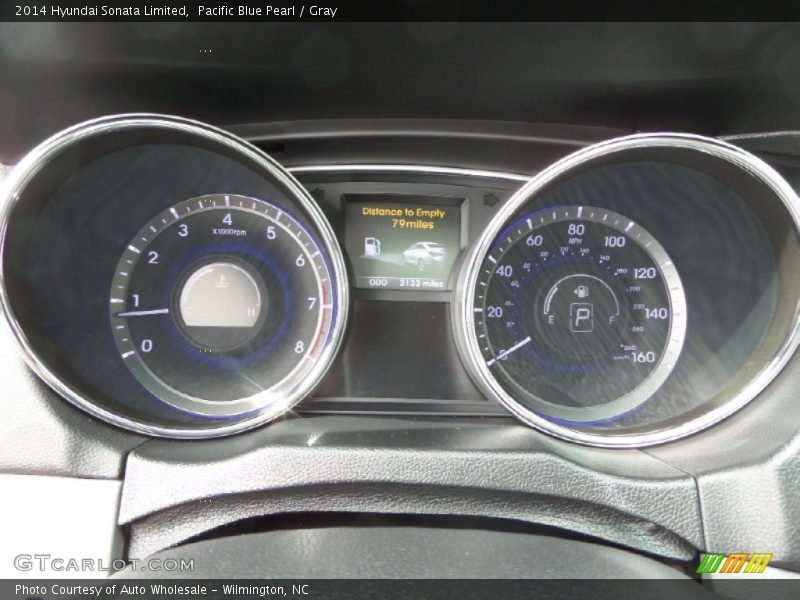 Pacific Blue Pearl / Gray 2014 Hyundai Sonata Limited