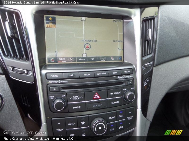 Pacific Blue Pearl / Gray 2014 Hyundai Sonata Limited