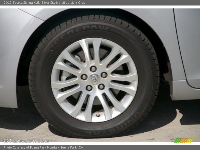 Silver Sky Metallic / Light Gray 2012 Toyota Sienna XLE