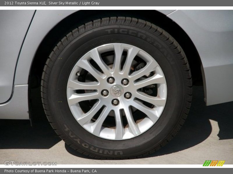 Silver Sky Metallic / Light Gray 2012 Toyota Sienna XLE