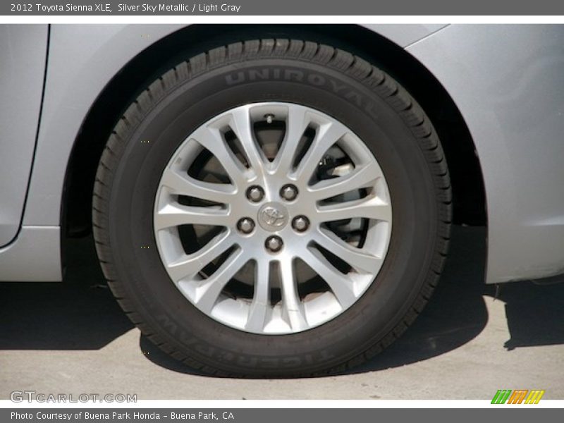 Silver Sky Metallic / Light Gray 2012 Toyota Sienna XLE
