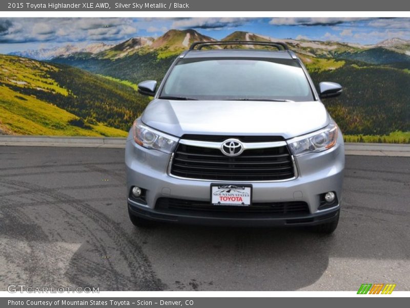 Silver Sky Metallic / Black 2015 Toyota Highlander XLE AWD